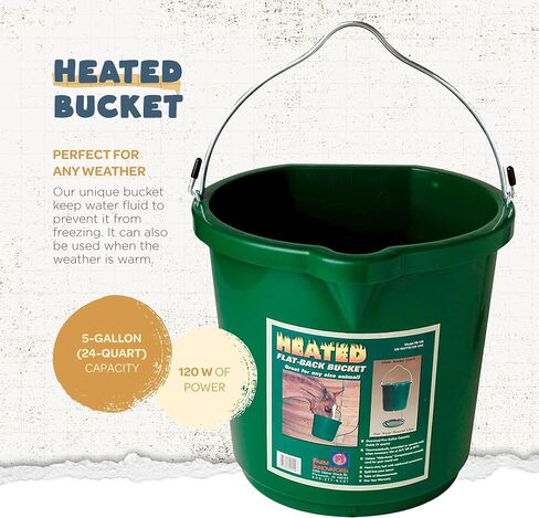 Farm Innovators Heated Bucket, Livestock Water Bowl with Heating Element, 16 Gallon in Kuwait