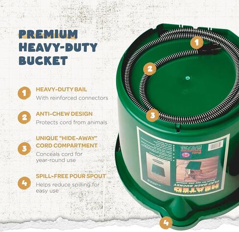 Farm Innovators Heated Bucket, Livestock Water Bowl with Heating Element, 16 Gallon in Kuwait