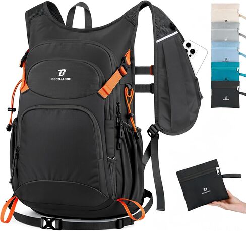 BECOJADDE 15L Hiking Backpack Lightweight Travel Backpacks Water-Resistant Daypack Fits Cycling Helmets for Men Women for Daily Outdoor Camping, Black in Saudi Arabia