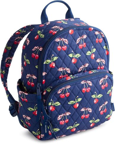 Vera Bradley Women's Premium Cotton Small Banbury Backpack – Quilted Purse for Travel & Work – Cherry Picking, 9L in Kuwait