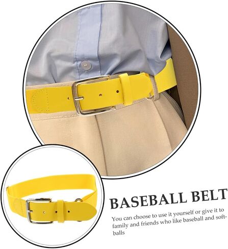 TEHAUX Elastic Baseball Belt for Youth and Adults, Adjustable Imitation Leather Softball Waist Belt, Unisex Sports Accessory for Outdoor Team Sports Random Color in Saudi Arabia