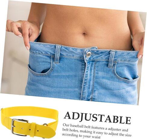 TEHAUX Elastic Baseball Belt for Youth and Adults, Adjustable Imitation Leather Softball Waist Belt, Unisex Sports Accessory for Outdoor Team Sports Random Color in Saudi Arabia