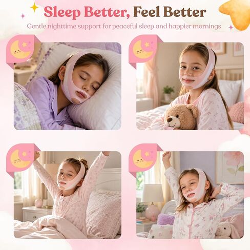 Anti-Snoring Chin Strap, Small Size Chin Strap for Sleeping, Flexible & Adjustable to Reduce Snoring, Breathable Anti Snoring Device, Effective Sleep Aid Headband (Pink) in Saudi Arabia