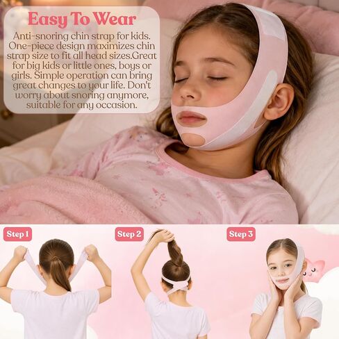 Anti-Snoring Chin Strap, Small Size Chin Strap for Sleeping, Flexible & Adjustable to Reduce Snoring, Breathable Anti Snoring Device, Effective Sleep Aid Headband (Pink) in Saudi Arabia