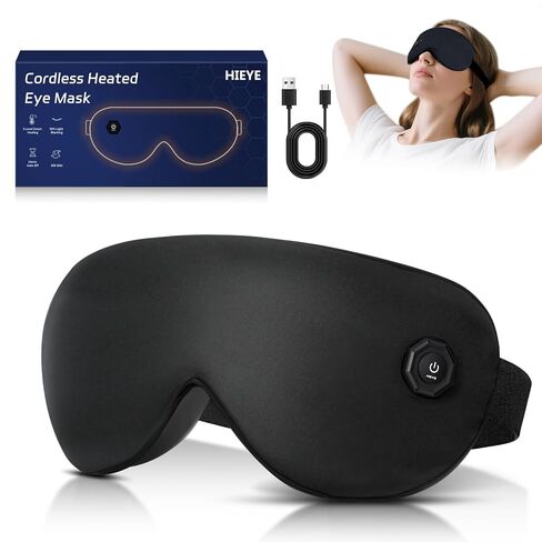 Cordless Heated Eye Mask for Dry Eyes,Electric Warm Compress for Fast Eye Relief Rechargeable USB Heat Relax Mask for Sleep in Saudi Arabia