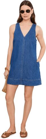 Madewell Women's V-Neck Mini Dress in Marina Blue in Kuwait