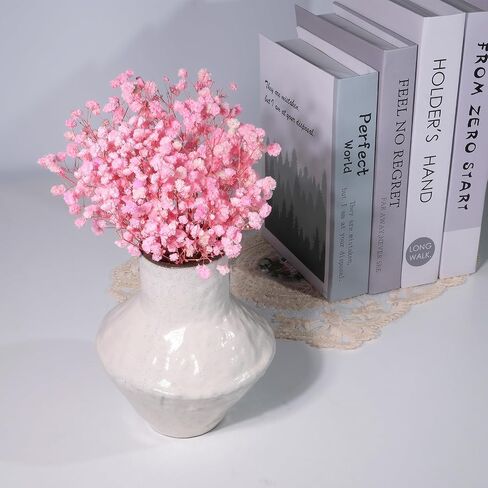 Dried Baby's Breath Bouquet, Pure Pink 6"-7.8" Portable Mini Gypsophila Flowers, 2000+ Natural Preserved Flowers for Wedding Home Decor DIY Crafts Vase Filler Wreath Card Making in Kuwait