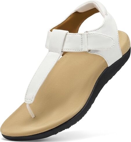 ZURIN Orthopedic Sandals for Women, Walking Flat Sandals Women with Arch Support，Comfortable Thong T-Strap Casual Flip Flops Covered in Suede for Outdoor Hiking Travel in Saudi Arabia