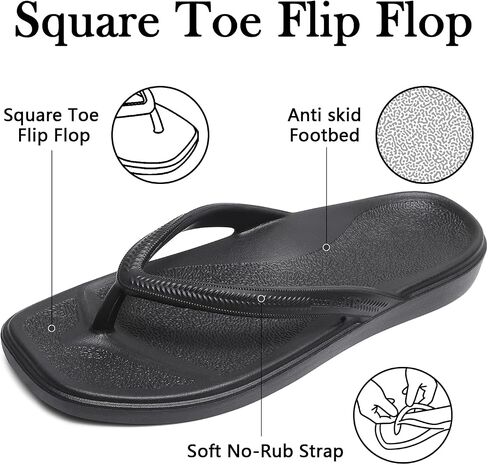 TIKVAW Kids Flip Flops with Arch Support - Square Toe Sandals, Lightweight Quick-Dry for Youth Boys Girls in Saudi Arabia