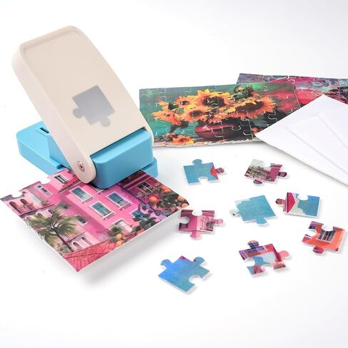 CYFUN DESIGN Jigsaw Puzzle Maker Jigsaw Puzzle Making Machine with 10 Adhedive Foams Picture Photo Cutter Jigsaw Puzzle Making Machine for 4x6 Puzzles DIY Paper Cutter Craft Handmade Puzzle Puncher in Kuwait