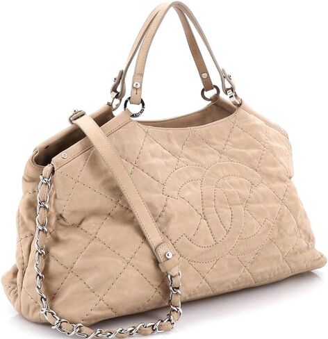 CHANEL Pre-Loved CC Sea Hit Tote Quilted Iridescent Calfskin Small, Neutral in Kuwait