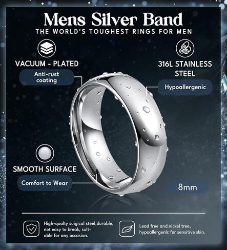 SAMOCO 20Pcs Stainless Steel Rings for Men Silver Vintage Wedding Band Daily Engagement Promise Ring Gifts Jewelry 7-13 in Saudi Arabia