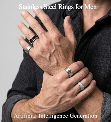 SAMOCO 20Pcs Stainless Steel Rings for Men Silver Vintage Wedding Band Daily Engagement Promise Ring Gifts Jewelry 7-13 in Saudi Arabia