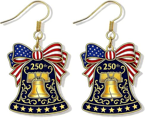 USA 250th Anniversary Merchandise 4th of July Patriotic Earrings for Women 1776-2026 250 Anniversary Earrings Red White Blue Independence Day 4th of July Outfits Accessories in Saudi Arabia
