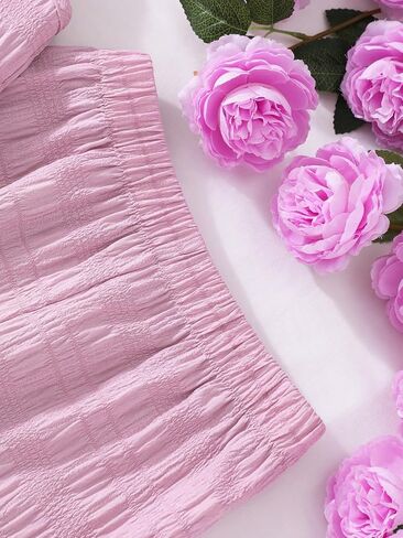 Girls' Clothing Sets Halter Neck Ruffle Top + Wide Leg Pants Set Tween Girls 2 Piece Summer Casual Outfit 8-12Y in Kuwait