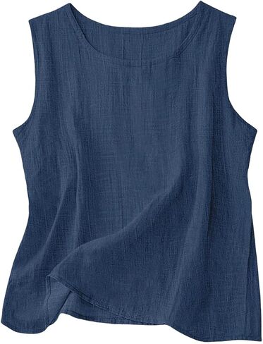 2 Piece Linen Set for Girls Cotton Linen Lounge Sets Tank Tops Matching Wide Leg Pants Kids Spring Summer Vacation Outfits in Kuwait