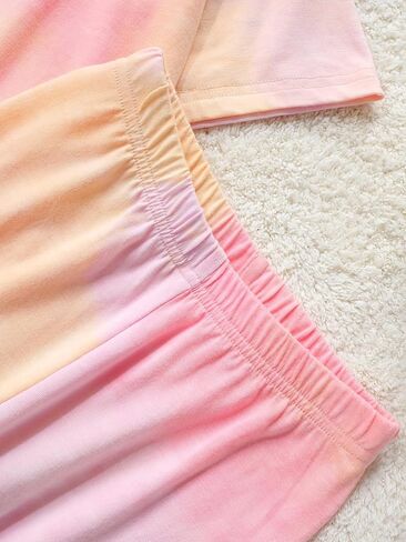 Girls Short Sleeve T-Shirt and Leggings Set Casual Summer Outfit Soft 2 Piece Daily Wear in Kuwait