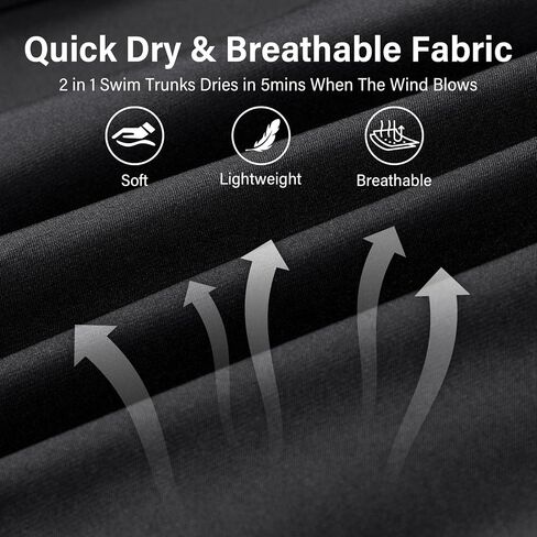 Mens Swim Trunks Swimsuits Board Beach Shorts with Compression Liner 7'' Inseam Quick Dry Board Trunks 1 Pack Swimwear in Kuwait