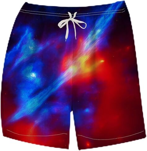 Novelty Fire Printed Board Shorts Funny Colorful Flame Graphic Beach Shorts in Saudi Arabia