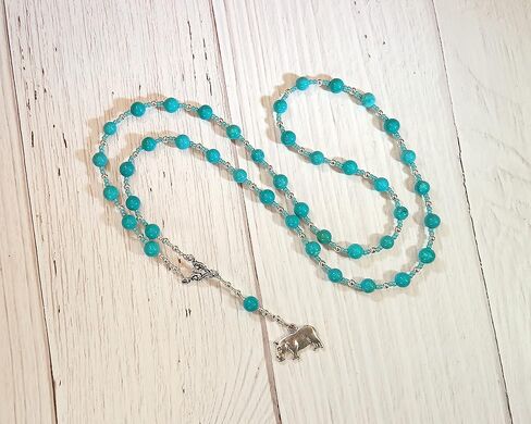 Taweret Prayer Bead Necklace in Stabilized Turquoise: Egyptian Goddess of Fertility, Motherhood, Childbirth in Saudi Arabia