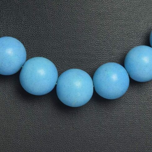 GEMHUB Natural Blue Turquoise Strand 435.00 Ct Round Smooth Beads Strand Necklace Blue Turquoise Jewelry Gift in Kuwait