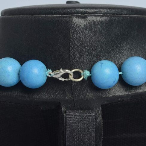GEMHUB Natural Blue Turquoise Strand 435.00 Ct Round Smooth Beads Strand Necklace Blue Turquoise Jewelry Gift in Kuwait