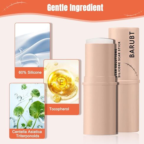 2Pcs Silicone Scar Stick, 60% Scar Solutions for Face and Body Skin, Gentle Ingredients on All Skin Types, Lightweight & Easy to Apply in Saudi Arabia