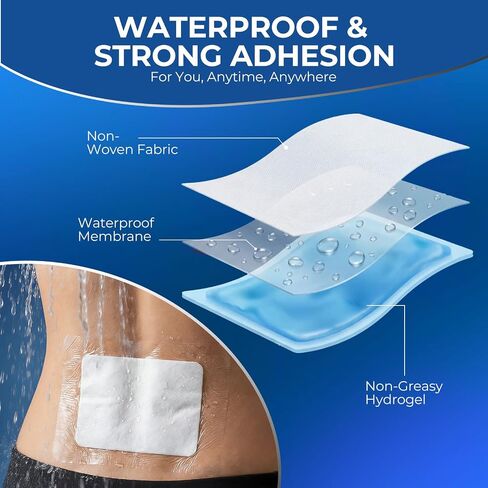 32Pcs Lidocaine Patches, 4% Lidocaine & 3% Menthol - Maximum Strength, Waterproof Patch with Auxiliary Adhesive Layer (24 Non-Woven + 8 PU Film) for Back, Neck, Shoulder, Joint & Muscle Discomfort in Saudi Arabia