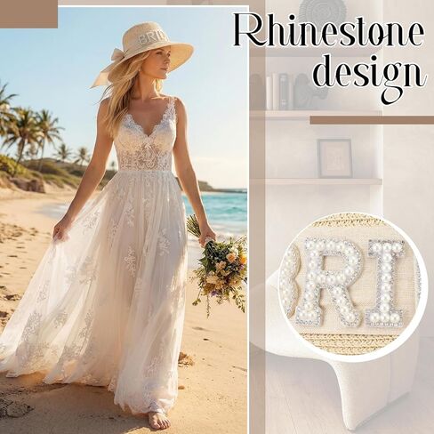 Bride Beach Hat Gift Sun Straw Floppy Hat Bridal Shower Bachelorette Gift for Women Wedding Engagement Party Beige in Kuwait