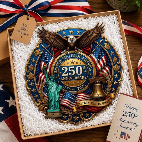 250th Anniversary Decorations for Home, Patriotic Door Sign, America 250th Birthday Decor, Fourth of July Decorations, USA 1776-2026 Hanging Wall Plaque, Patriotic Decorations for Front Door in Kuwait