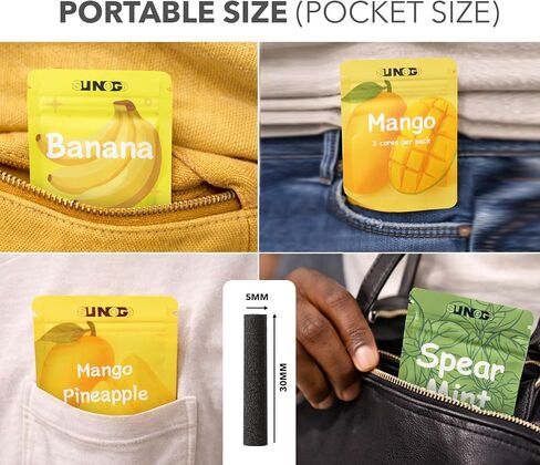 Plant-Based Citrus Flavors for Natural Habit Support. Includes 4 Packs with 12 cores in Mango, Banana, Mango Pineapple, and Spearmint in Kuwait