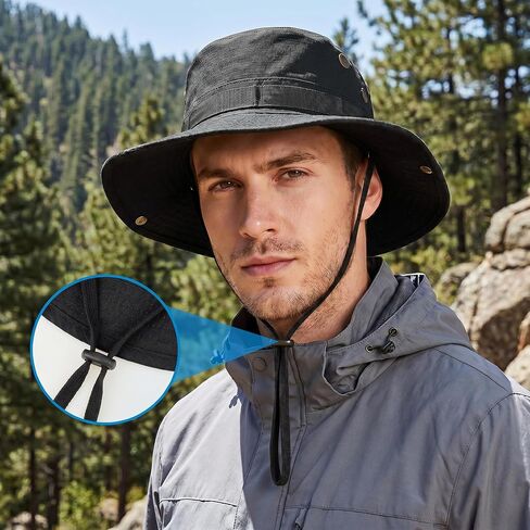 Pistha Sun Hats for Men with Balaclava Face Mask, UV Protection Bucket Hats for Mens Outdoor Fishing Safari Hiking in Kuwait