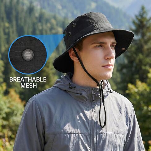 Pistha Sun Hats for Men with Balaclava Face Mask, UV Protection Bucket Hats for Mens Outdoor Fishing Safari Hiking in Kuwait