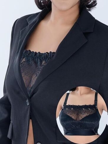 7Pcs Lace Cleavage Cover Up for Low Neckline,Modesty Panel for Women,Clip On Mock Camisole Snap to Bra Insert in Saudi Arabia
