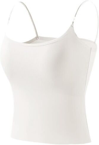 Women Camisole Tank Top with Built in Bra Shelf Bra Spaghetti Strap Cami Tank Top in Saudi Arabia