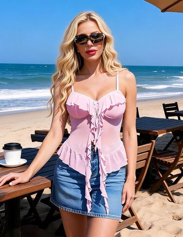 قميص داخلي Avidlove Bralette للنساء من الدانتيل وحزام سباغيتي للخروج Y2k قصير in Kuwait