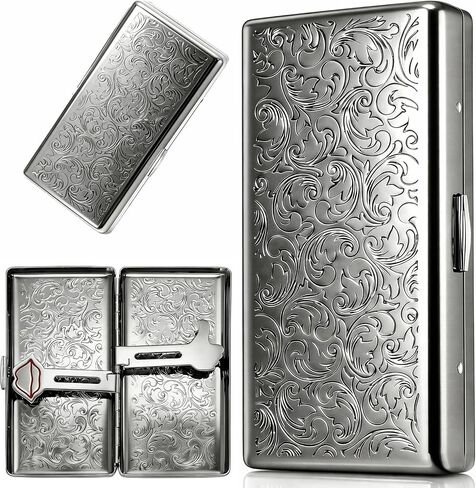 Youeon Vintage Metal Card Holder Case for Men, Spring Clip Slim Pocket Case, Holds Cash, King & 100mm Size, 2 Inch Photos, Small Essentials, Engraved Gunmetal Portable Gift for Dad, Husband in Kuwait