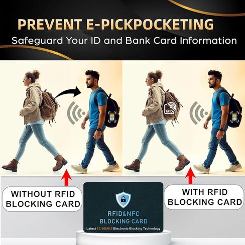 RFID Blocking Card, Credit Card Protector, Protects entire wallet, RFID/NFC Contactless Bank Card Protector, ID ATM Guard Card Blocker, with usb data blocker, 5-Pack in Kuwait