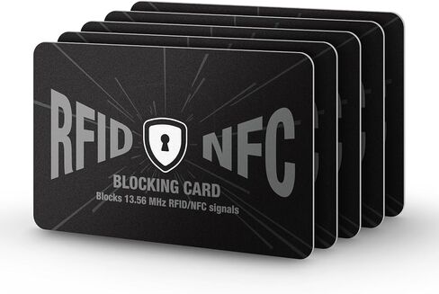 DUGRAFT 5 Pack RFID Blocking Card, One Card Protects Your Entire Wallet, NFC Contactless Signal Blocker, Credit Card Protector, Rfid Card BLocker in Kuwait