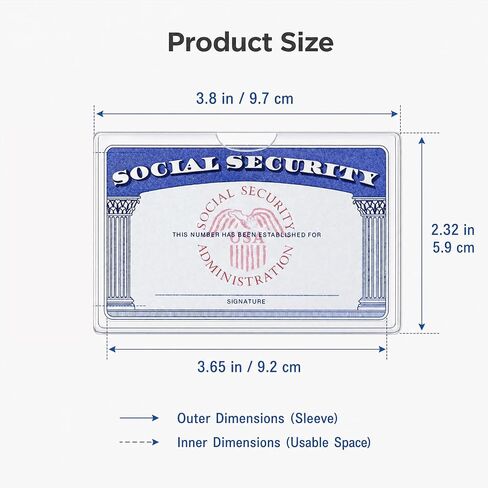 10 Pack Social Security Card Protector Sleeves, Clear PVC ID Card Holders - Waterproof for Medicare Credit Driver's License in Saudi Arabia