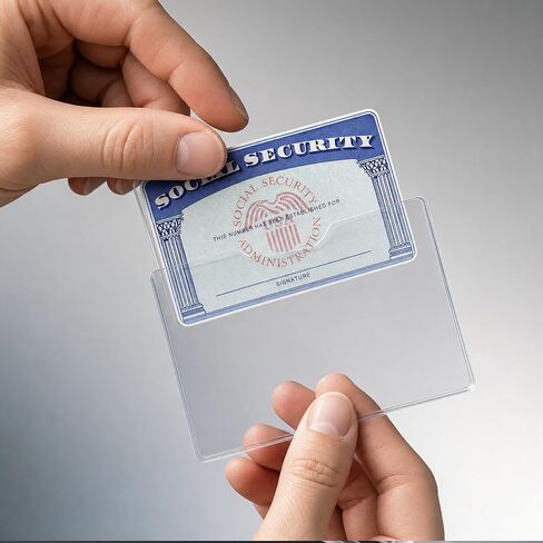 10 Pack Social Security Card Protector Sleeves, Clear PVC ID Card Holders - Waterproof for Medicare Credit Driver's License in Saudi Arabia
