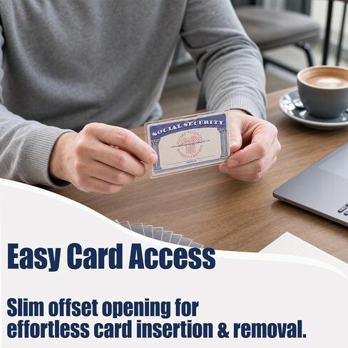 10 Pack Social Security Card Protector Sleeves, Clear PVC ID Card Holders - Waterproof for Medicare Credit Driver's License in Saudi Arabia