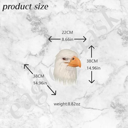 White Eagle Mask Novelty Animal Bird Hair Latex Masks, Fun Adult Party Props for Halloween Raves in Saudi Arabia