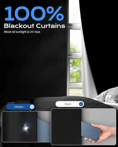 G-WACK Portable Blackout Curtains for Bedroom, 100% Black Out Window Cover Temporary Blackout Shades, Blinds for Indoor Windows No Drill with Upgraded Hook&Loop - for Home, Travel, RV(42" x 60",Black) in Saudi Arabia