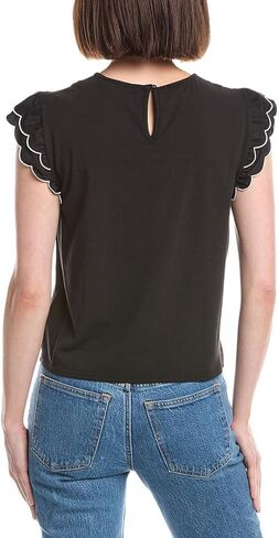 Nanette Nanette Lepore Womens Scallop Sleeve Top, Xl in Saudi Arabia