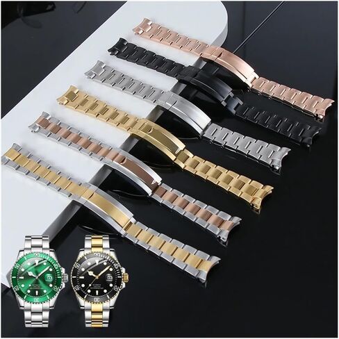 20mm Watch Band fit For Seiko NH35 Submariner Case 904L Stainless Steel Watch Strap Glide Lock Buckle For Silver Oyster Bracelet Premium Quality Watch Strap in Kuwait