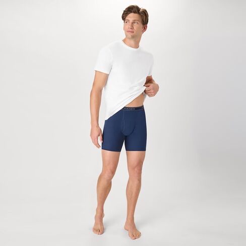 ملابس داخلية بوكسر للرجال من Hanes، ملابس داخلية Cool Dri ماصة للرطوبة، قطن غير قابل للركوب للرجال، 72 قطعة - أسود، مقاس صغير in Kuwait
