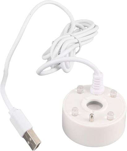 جهاز صنع الرذاذ بالموجات فوق الصوتية، جهاز صنع الضباب، نافورة المياه مع 4 أضواء LED ملونة لخزانات الأسماك الداخلية والخارجية، ديكور الهالوين (أبيض) in Kuwait