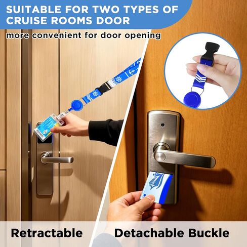 Cruise Essentials Kit 2026, 2 Pack Lanyards for Cruise Ship Cards and 4 Pack Cruise Luggage Tag Holders with 4 Sets Magnetic Hooks and Clips for Cruise Cabins - Fits All Cruise Lines in Kuwait