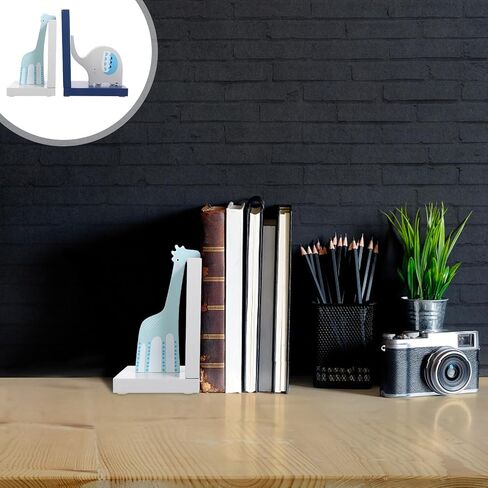Creative Wooden Animal Bookends for Office and Home Non-Slip Decorative Book Holders with Stable Design for Organizing Books Files Magazines Shelves and Desks in Kuwait